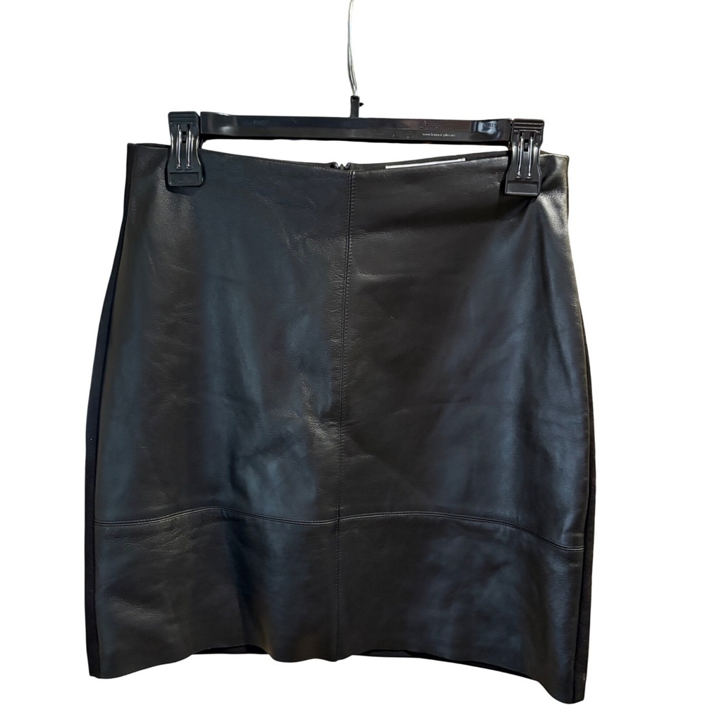 Amanda Uprichard Black Leather Mini Skirt Size Medium
